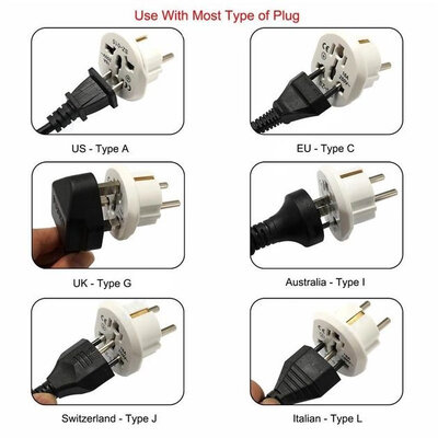 ProZone Connersion Universal Plug SZ-015 (US/UK/AU in EU) White