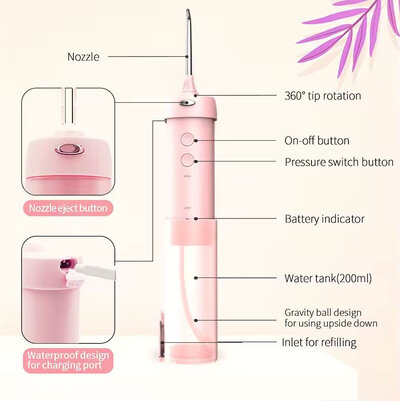 H2OFloss HF-10 Mini Pink
